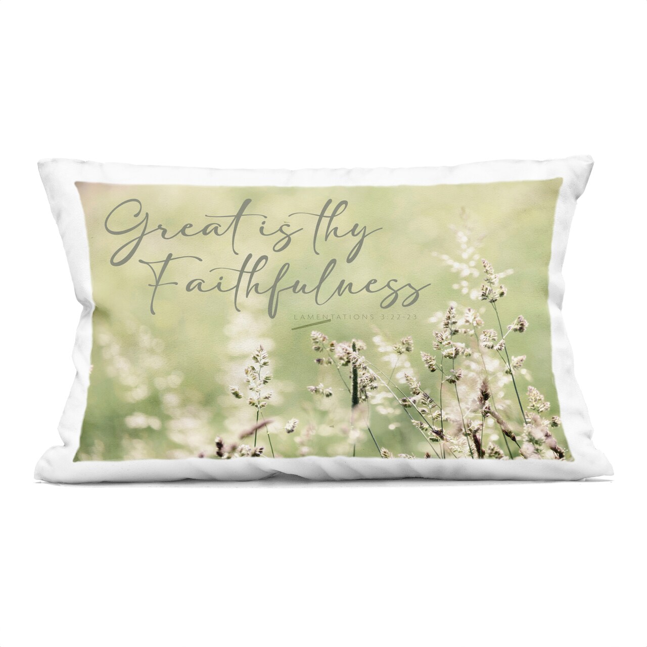 Stupell Industries Spiritual Faithfulness with Florals Decorative Printed Pillow design by ERIN MARIE, 14 x 7 x 20